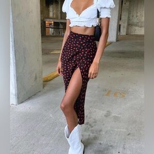 Princess Polly Mabel Midi Skirt Black